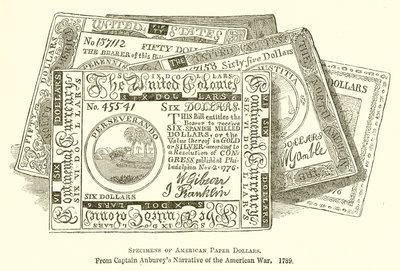 Spécimens de dollars en papier américains - English School