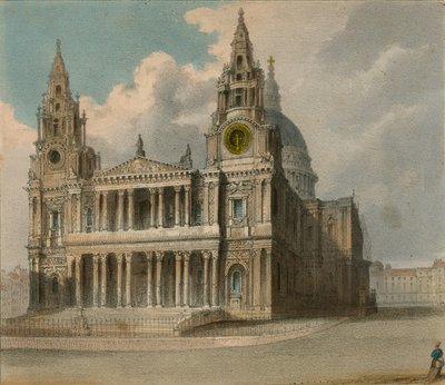 Vues protéennes de Spooner : Cathédrale Saint-Paul, montrant les stands des compagnies de la ville et l