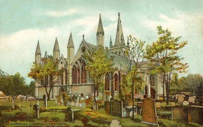 Église Saint-Nicolas, Great Yarmouth (lithographie en couleur) - English School