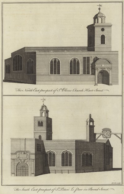 Église St Olave, Hart Street et Église St Peter le Poor, Broad Street, Londres - English School