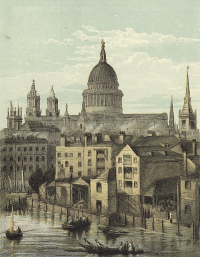 Cathédrale Saint-Paul, vue de la façade sud depuis le pont de Southwark - English School