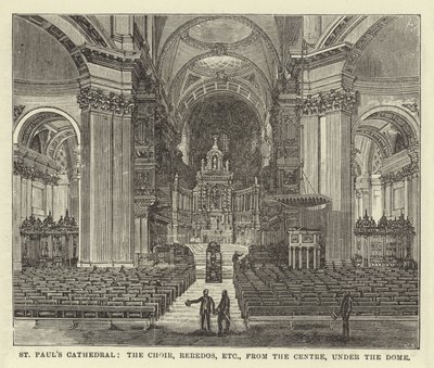 Cathédrale de St Paul, le chœur, reredos, etc., depuis le centre, sous le dôme - English School