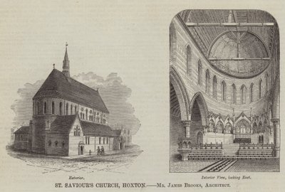 Église Saint-Sauveur, Hoxton, M. James Brooks, Architecte (gravure) - English School