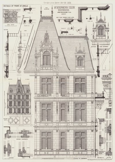 Club St Stephen, Westminster (gravure) - English School