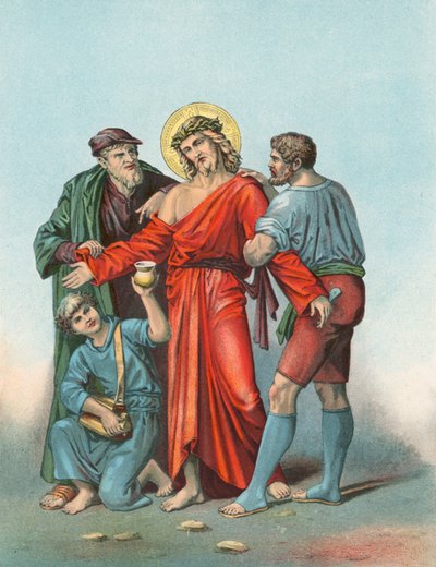 Station X Jésus est dépouillé de ses vêtements et offert du vinaigre et de la myrrhe - English School