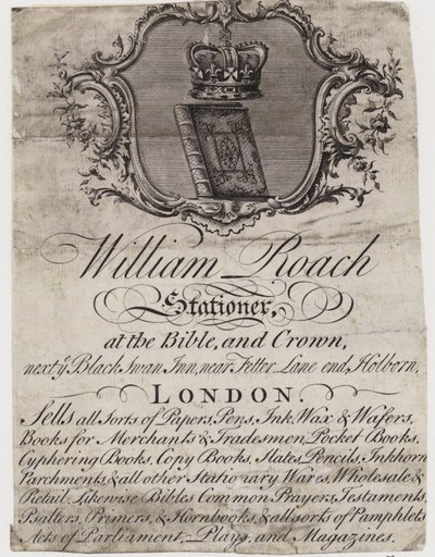 Papetier, William Roach, carte de visite - English School