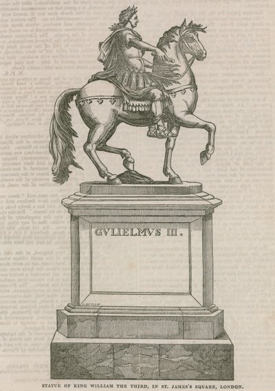 Statue du roi Guillaume III, à St Jamess Square, Londres - English School