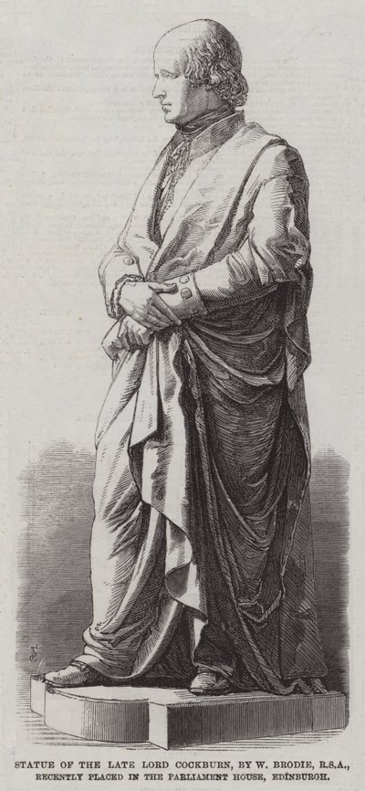 Statue du défunt Lord Cockburn, par W Brodie, RSA, récemment placée dans la maison du Parlement, Édimbourg - English School