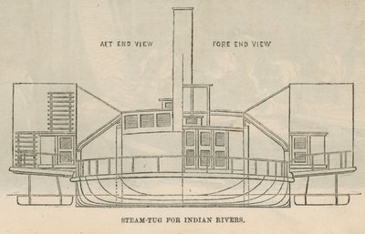 Remorqueur à vapeur pour les rivières indiennes - English School