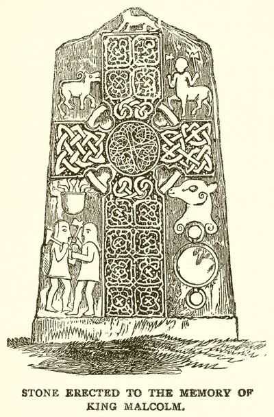 Pierre érigée à la mémoire du roi Malcolm - English School