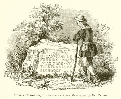 Pierre à Hadleigh, pour commémorer le martyre du Dr Taylor - English School