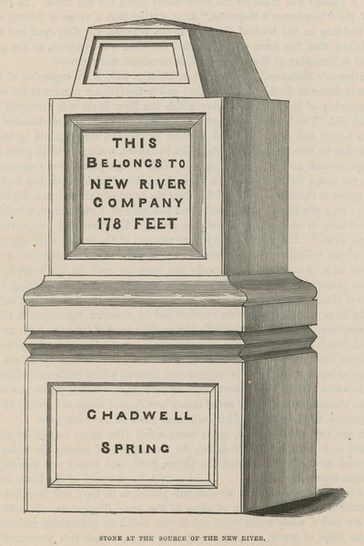 Pierre à la source de la New River, Chadwell Spring - English School