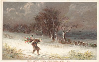 Temps orageux, carte de Noël - English School