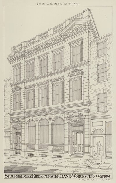 Banque de Stourbridge et Kidderminster, Worcester (gravure) - English School