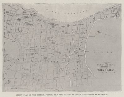 Plan de rue des concessions britanniques, françaises et d