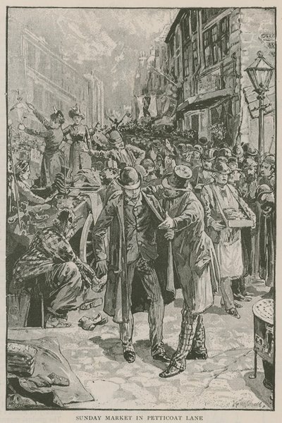 Marché du dimanche à Petticoat Lane - English School