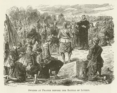 Les Suédois en prière avant la bataille de Lützen - English School