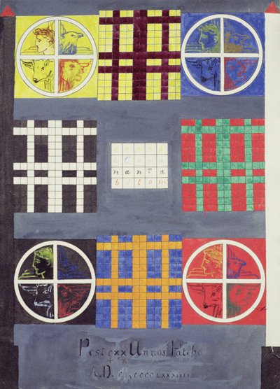Dessins symboliques sur la porte de la voûte des Adeptes, c.1894 - English School