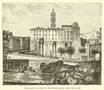 Tabularium et arrière du Palais sénatorial, depuis le Forum - English School