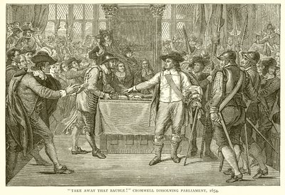 Enlevez ce jouet ! Cromwell dissolvant le Parlement, 1654 - English School