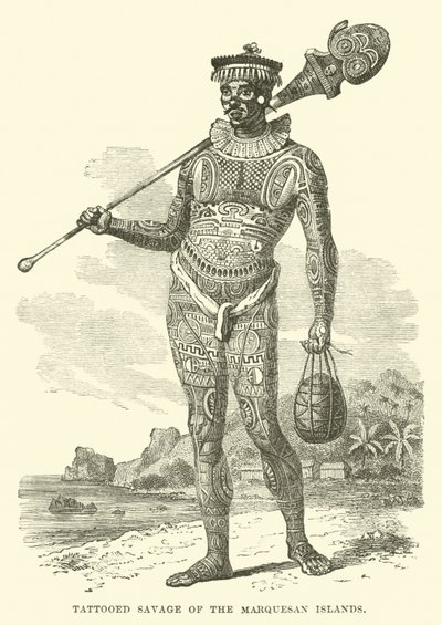 Sauvage tatoué des îles Marquises - English School