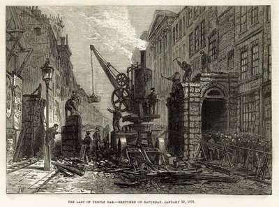 Temple Bar, Londres. Démolition, 12 janvier 1878 - English School