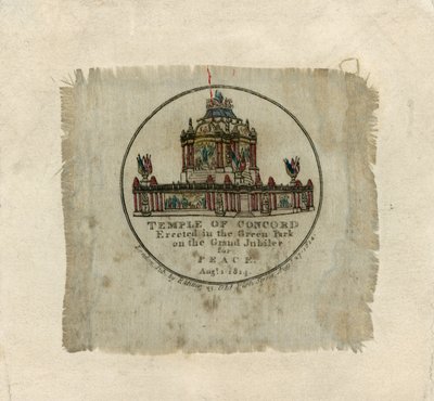 Temple de la Concorde pour célébrer la paix de 1814 (impression sur soie) - English School