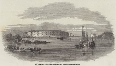 Les îles Aland, Bomar Sound et les fortifications de Scarpans (gravure) - English School