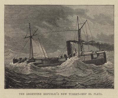 Le nouveau navire-tourelle de la République Argentine, el Plata (gravure) - English School