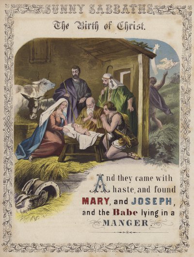La naissance du Christ (gravure en couleur) - English School