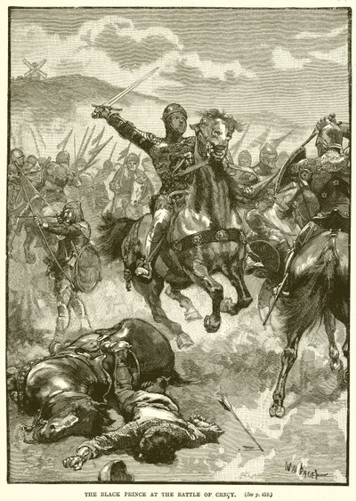 Le Prince Noir à la bataille de Crécy - English School