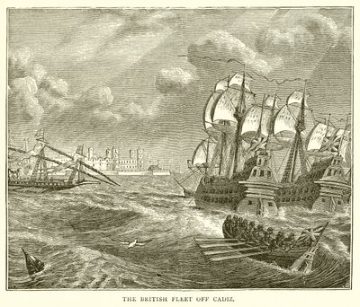 La flotte britannique au large de Cadix - English School