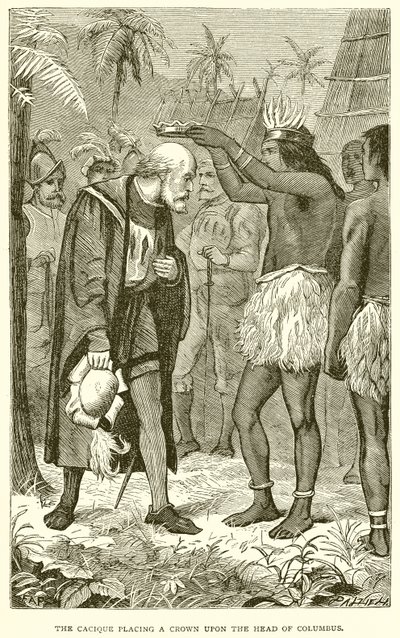 Le cacique plaçant une couronne sur la tête de Colomb - English School