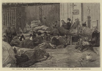 La guerre carliste en Espagne, républicains blessés dans l