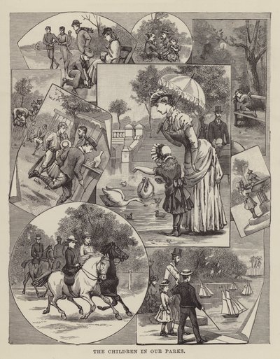 Les enfants dans nos parcs (gravure) - English School