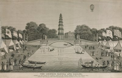 La pagode chinoise et le pont érigés sur le canal à St James