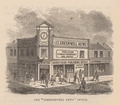 Le bureau du Clerkenwell News, Clerkenwell, Londres - English School