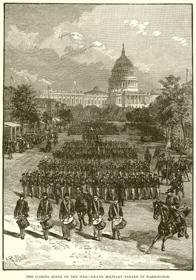La scène finale de la guerre - Grand défilé militaire à Washington - English School
