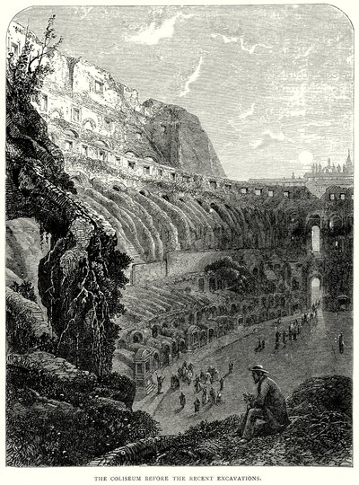 Le Colisée avant les fouilles récentes (gravure) - English School