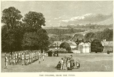 Le collège, depuis le champ - English School
