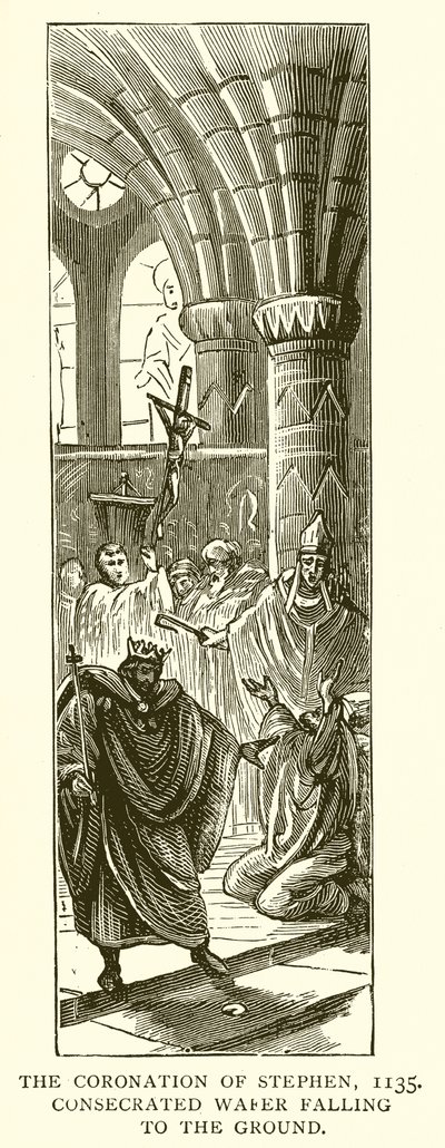 Le couronnement de Stephen, 1135. Hostie consacrée tombant au sol - English School