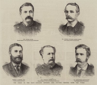 La crise en Orient, officiers et médecins anglais servant avec les Turcs - English School