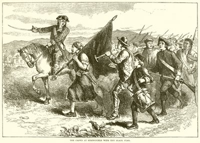 La foule à Springfield avec le drapeau noir - English School