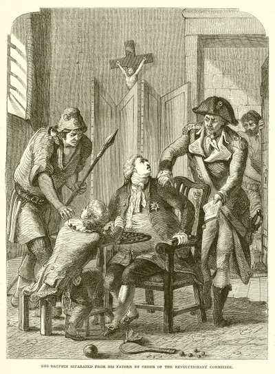 Le dauphin séparé de son père par ordre du Comité révolutionnaire - English School