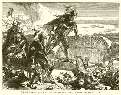La défense de Malte par les chevaliers de Saint-Jean contre les Turcs en 1565 - English School