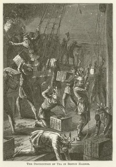 La destruction du thé dans le port de Boston - English School