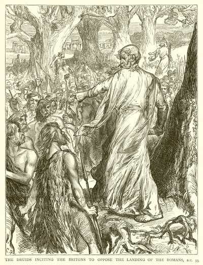 Les druides incitant les Bretons à s