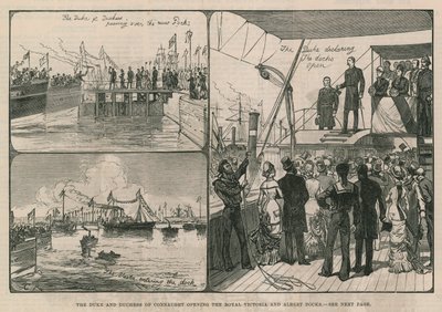 Le duc et la duchesse de Connaught ouvrant les docks Royal Victoria et Albert - English School