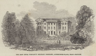 Séminaire militaire de la Compagnie des Indes orientales, Addiscombe-Place, près de Croydon (gravure) - English School