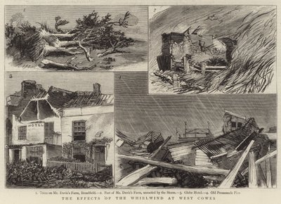 Les effets du tourbillon à West Cowes (gravure) - English School